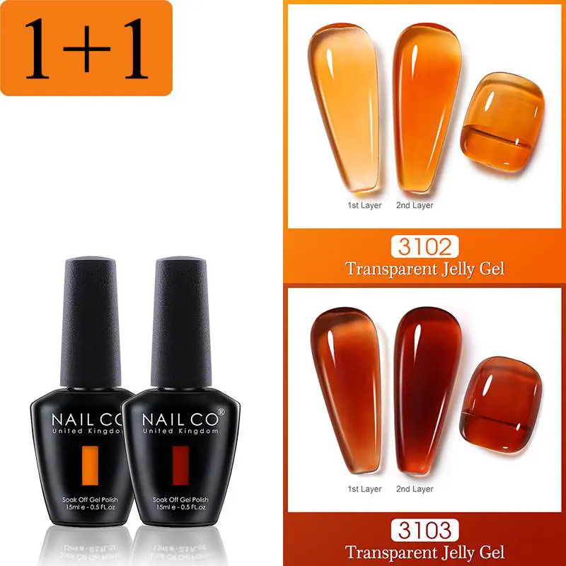 NAILCO 15 مللي 2 قطعة/المجموعة هلام اللون UV جل طلاء الأظافر الألوان الوردية شبه شفافة فيرنيس مسمار الفن DIY مانيكير نقع قبالة Esmalte #5