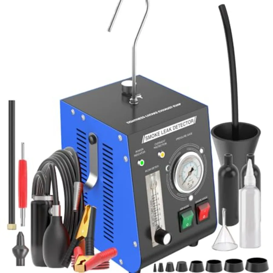 

Automotive Smoke hine, Profional Leak Detector Built-in Pump 19PSI Leak Diagnostic Tester Tool Unit Kit 12V EVAP Dual Mode for