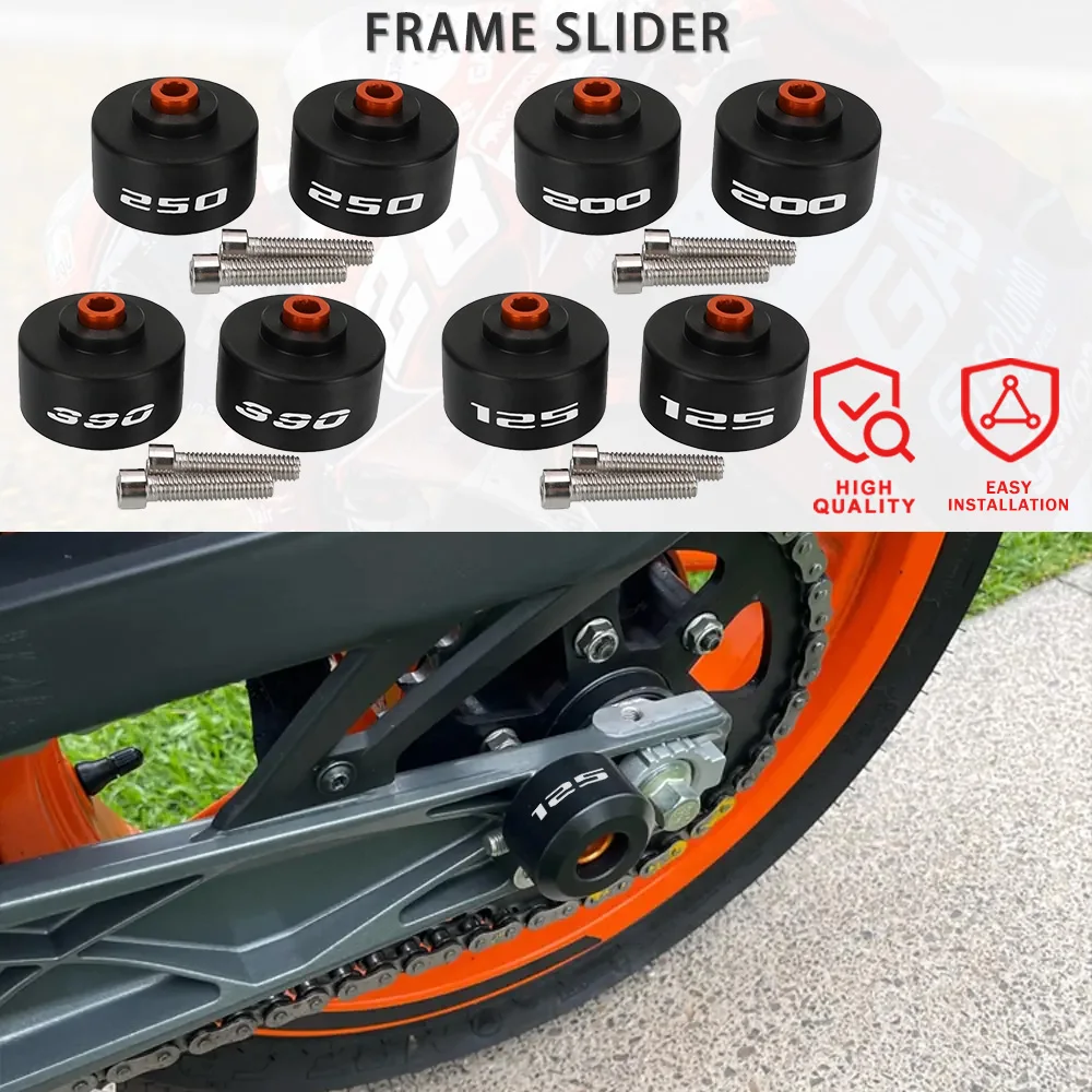 

Motorcycle Frame Sliders Front and Rear Fork Wheel Crash Pads Falling Protection For KTM Duke125 200 250 390 2013-2024 2021 2022
