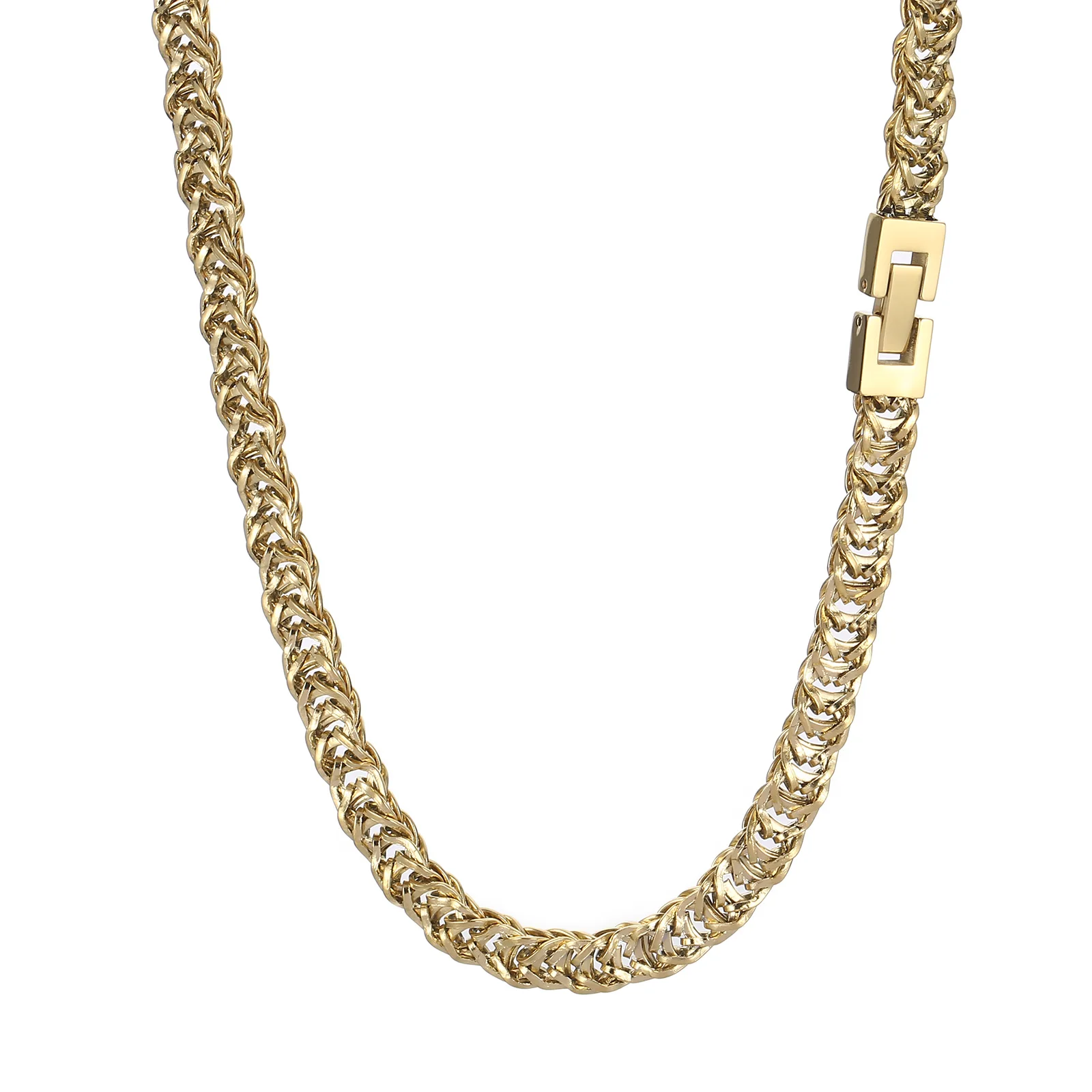 

650*7mm Byzantine Chain Necklace for Men Stainless Steel 304 Gold/Silver/Black Color Hip Hop Trendy Jewelry Gift