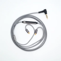 MMCX Hoofdtelefoon Kabel Microfoon Volume Controller Vervanging Compatibel voor Sennheiser IE200 IE300 IE600 IE900 3.5mm L Buigen Jack