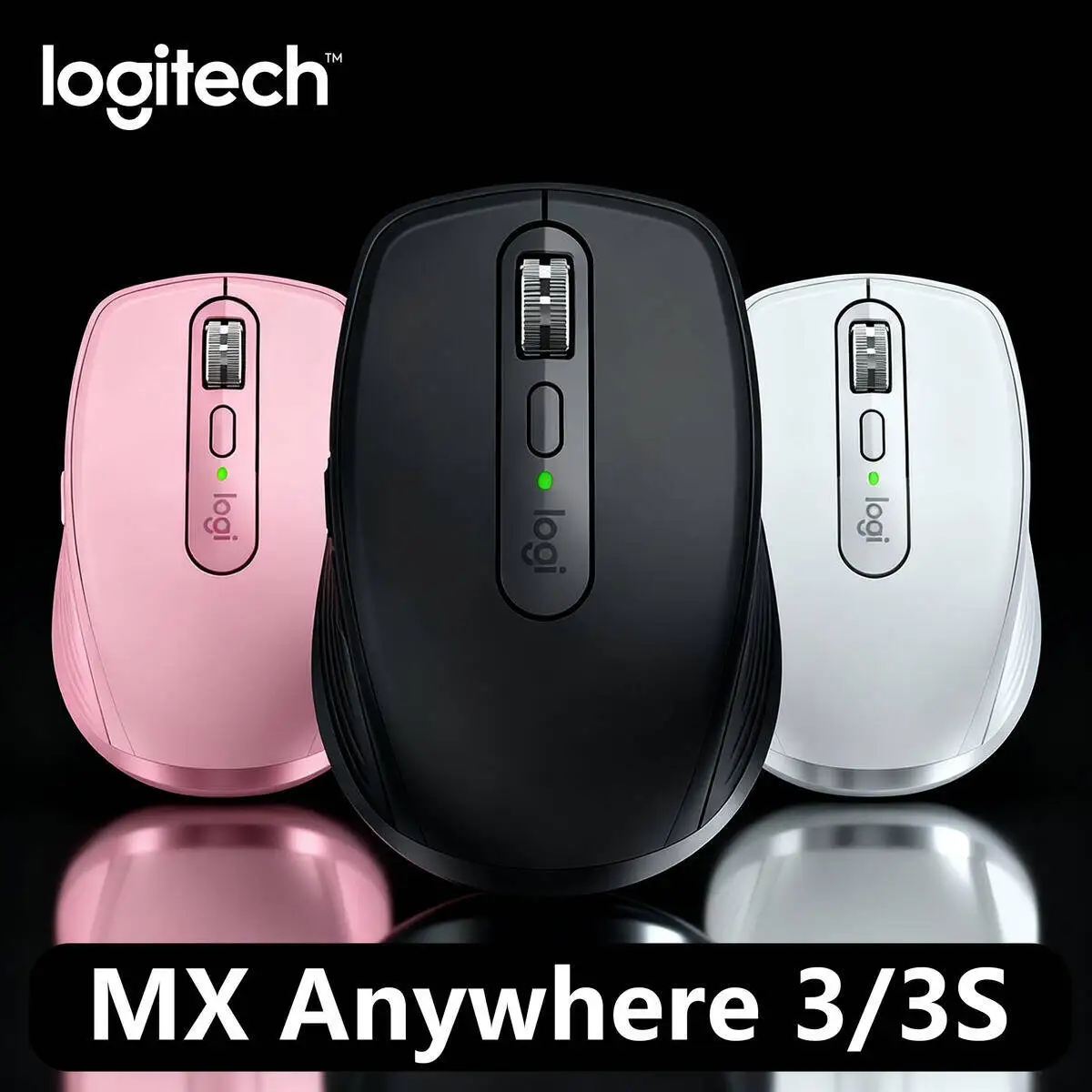 

Logitech MX Anywhere 3S Wireless Mouse, Darkfield Tracking, 8000 DPI, MagSpeed, USB-C, 3-Device, Windows/iPad