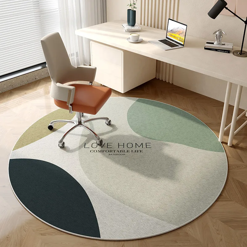 VIKAMA Round Computer Chair Carpet, Living Room And Bedroom Swivel Chair Protective Rug Study Gaming Chair Floor Mat Home Decor