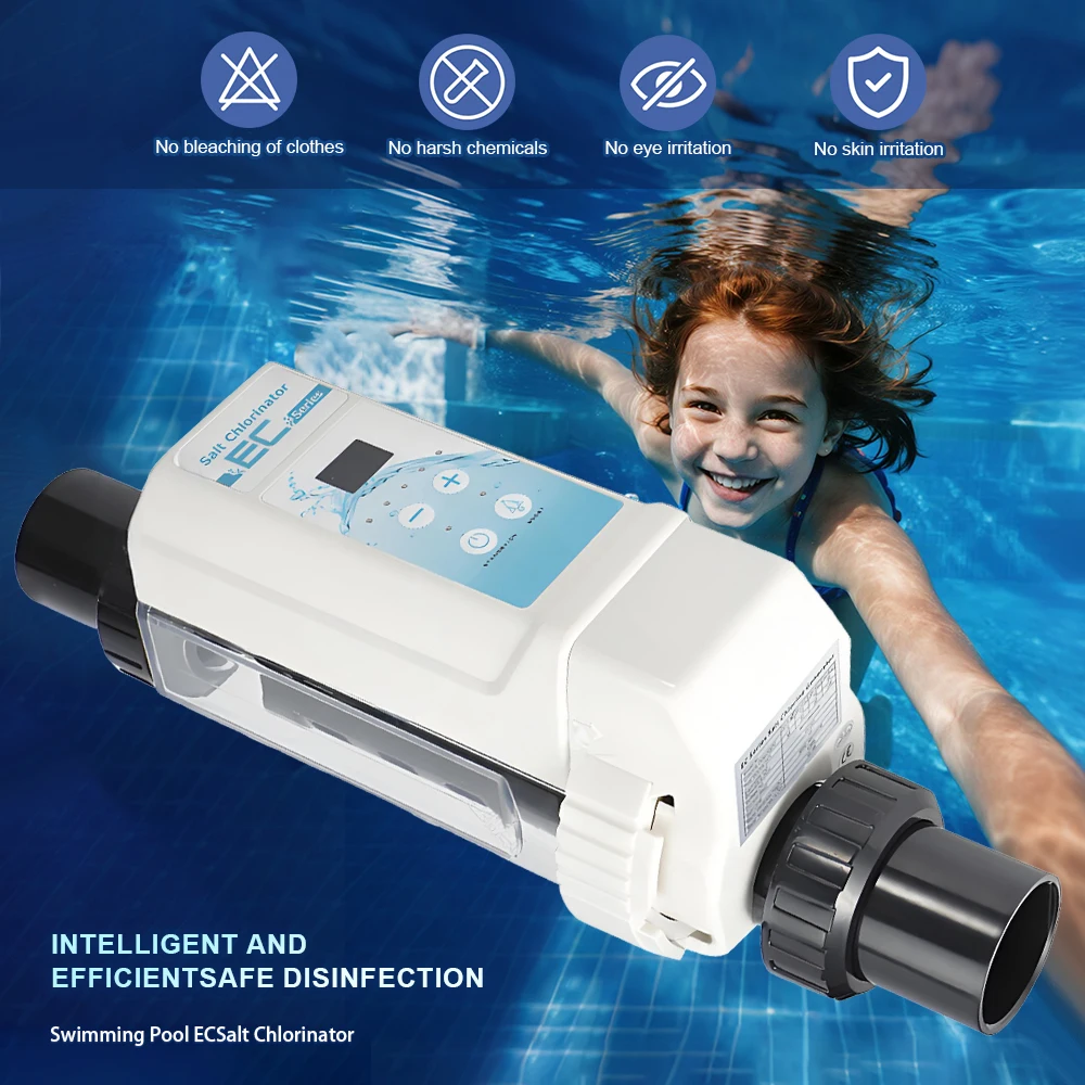 آلة الكلور الملح EC لحمام السباحة، آلة الكلور الملحية القابلة للغسل، التنظيف الذاتي لحمام السباحة، معقم الملح للتحليل الكهربائي
