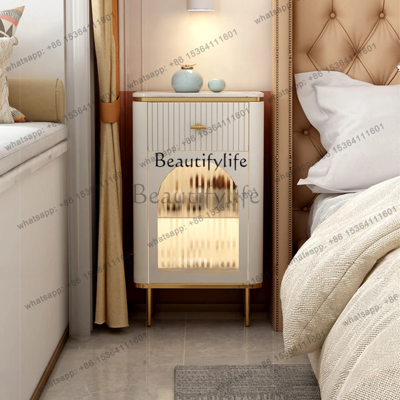 JJ Light Luxury Stone Plate Four Or Five Chests Of Drawers Storage Drawer Small Apartment Bedroom Narrow Storage Bedside Table