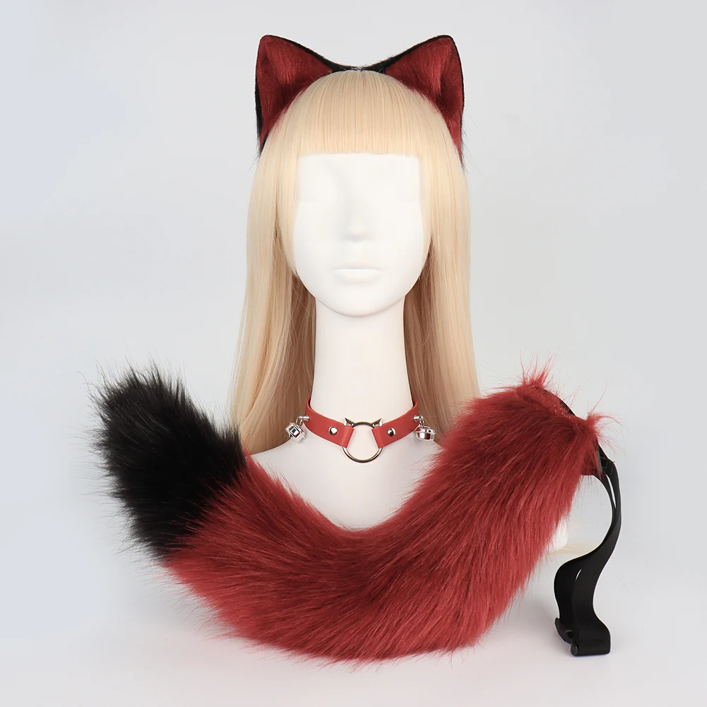 3PCS Halloween Fox Costume Set - Fluffy Ears, Adjustable Tail & Headband for Animal Theme Party Cosplay