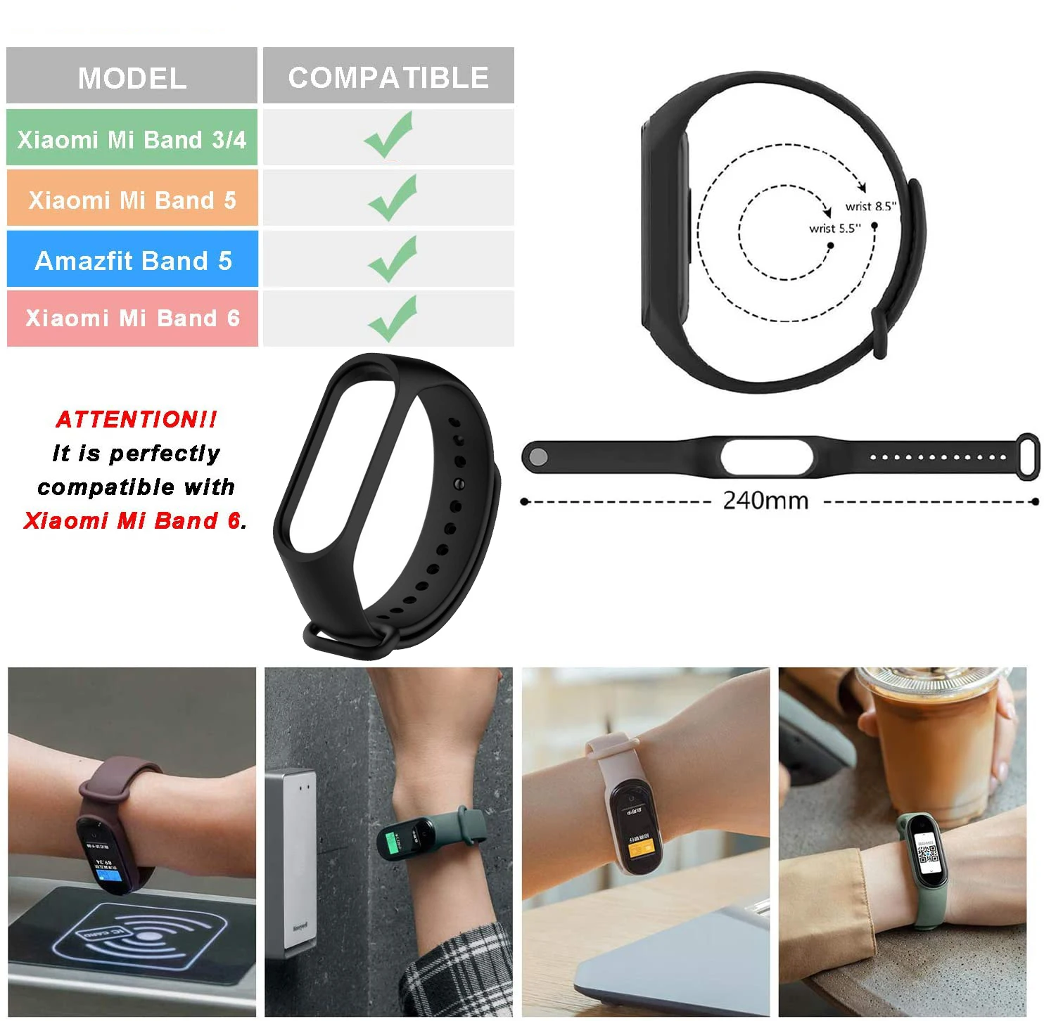 Watch Strap For Xiaomi Mi Band 7 Bracelet Smartwatch Silicone Wrist For Xiaomi Mi Band 4 5 6 7 NFC Correa Mi Band 6 5 4 3 Strap