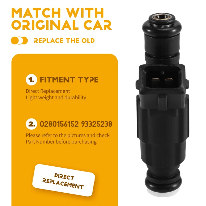 ABQB-Car For GM CORSA/MERIVA 2004-2009 1.8 Fuel Injector Nozzle 0280156152 For Fiat Stilo 1.8 8V 2002 93325238 4PCS