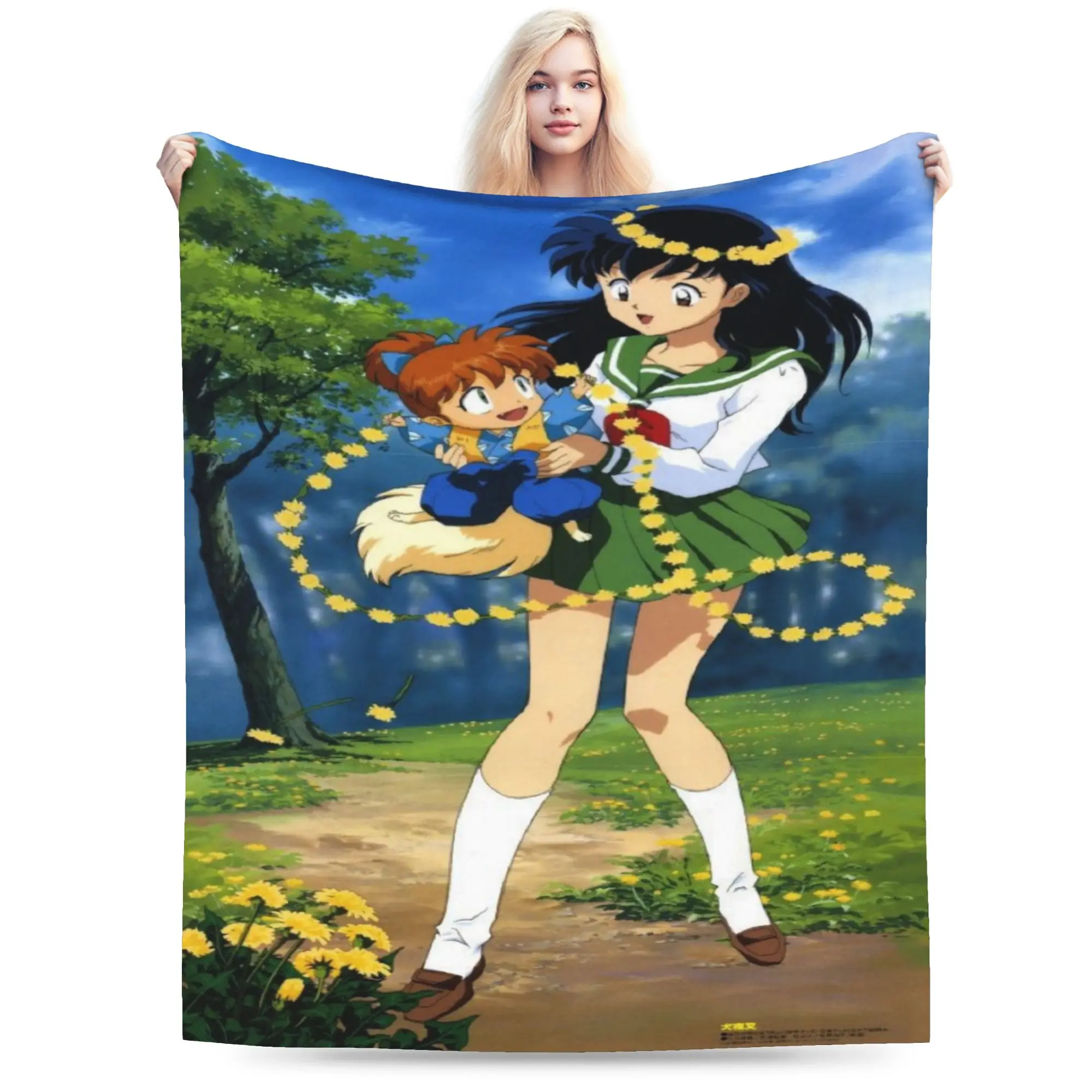 Relax InuYashas Kagome Shippou Blanket Stuff Home Decorative  Throw Blanket Super Soft Coral Fleece Plush for Outdoor