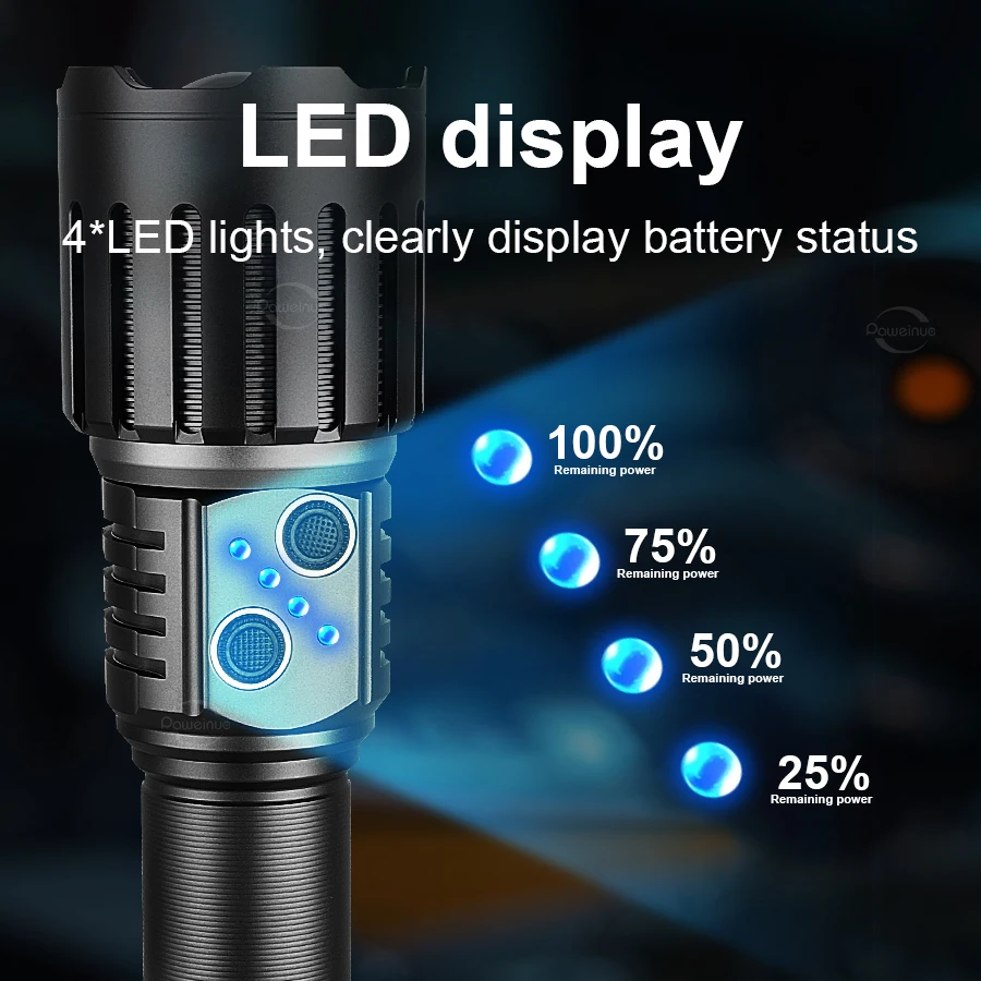 5000000LM Nova atualização 2 * 300W wick lanterna 4000M super brilhante tocha tática luz branca + quente luz alta potência USB recarregável lâmpada pesca acampamento caça luz