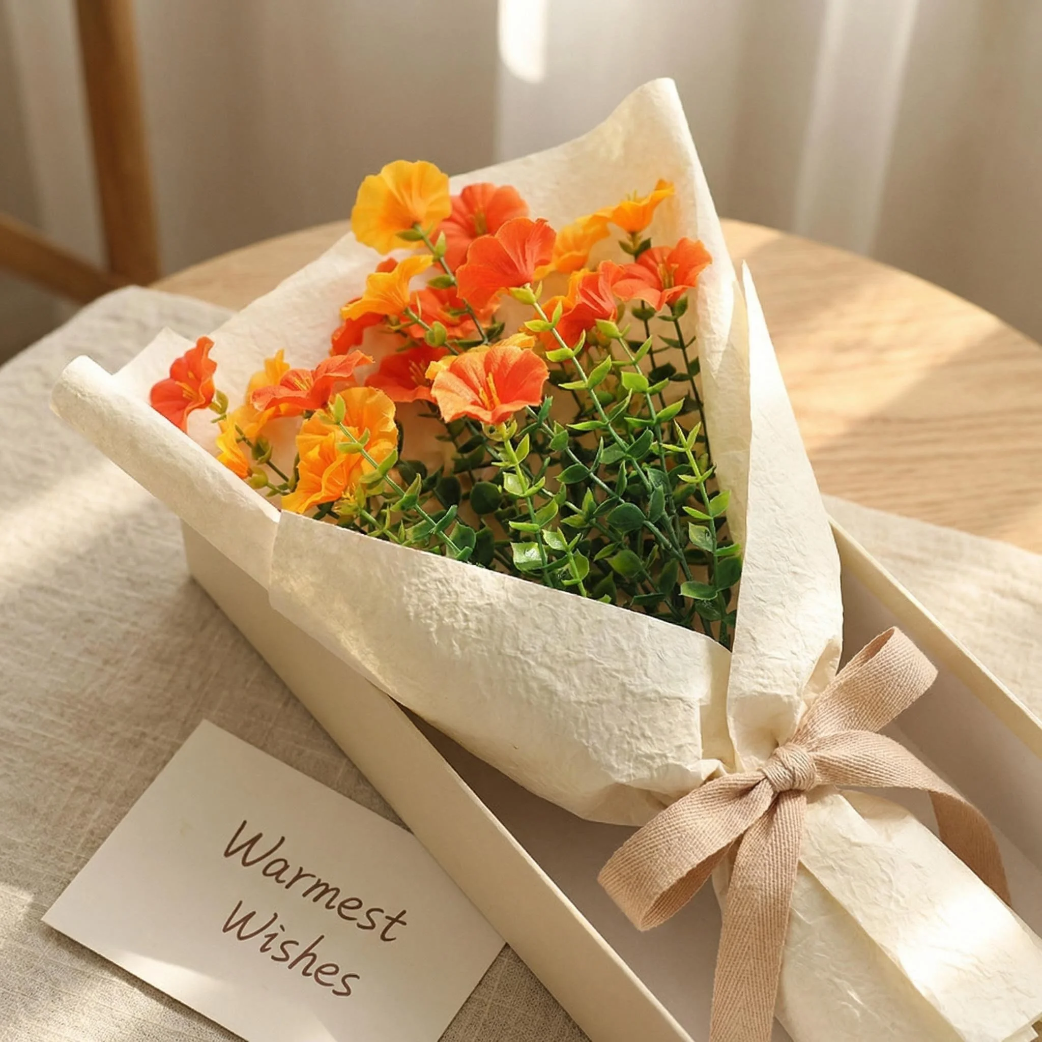 4 Bündel leuchtender künstlicher Eukalyptusblumen | Morgenröte-Blumen (7 Zweige pro Bündel, 3 Blumen pro Zweig, insgesamt 4 Bündel, 84 Blumen) mehrfarbige künstliche Blumendekorationen, leuchtend in 4 Farben, hochwertige Kunststoff-Hängedekorationen, geeignet für Balkon, Terrasse, Blumenkästen, Hochzeiten und Eventdekorationen, langlebige Kunstblumen, ohne Behälter, Kunstblumen für Muttertag und Valentinstag. – Detail 7