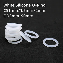 50pcs/10pcs White Silicone O-ring OD3mm-90mmcs(thickness)1mm/1.5mm/2mm Insulating Waterproof and Oil Resistant Sealing Ring