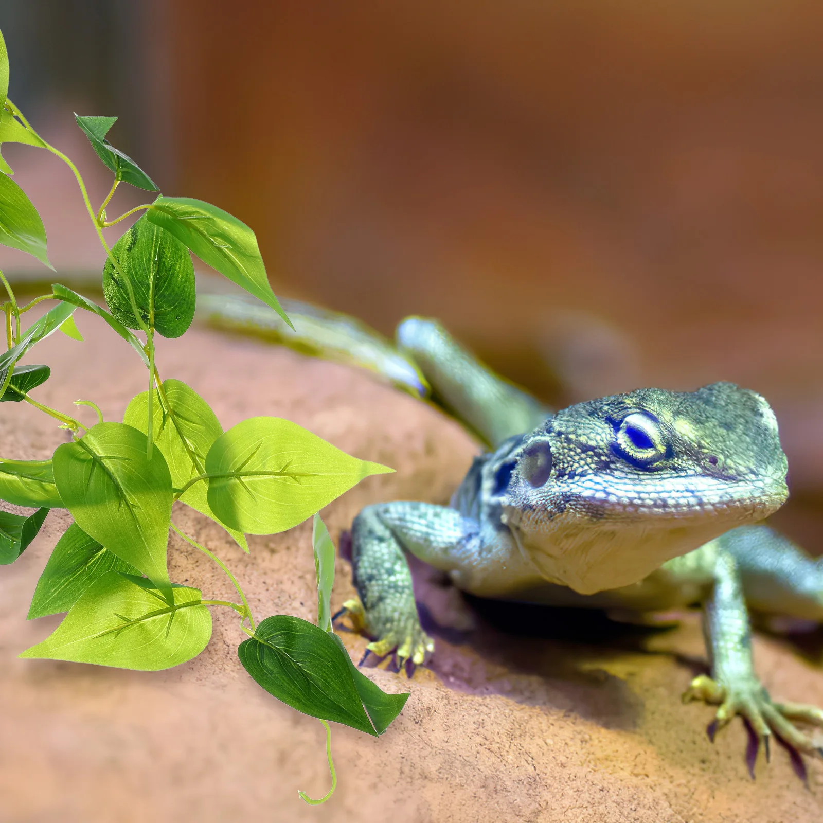 

2Pcs Artificial Reptile Plants Lifelike Green Vines Reptile Terrarium Decor Gecko Snake Tank Accessories Bearded Dragon Habitat
