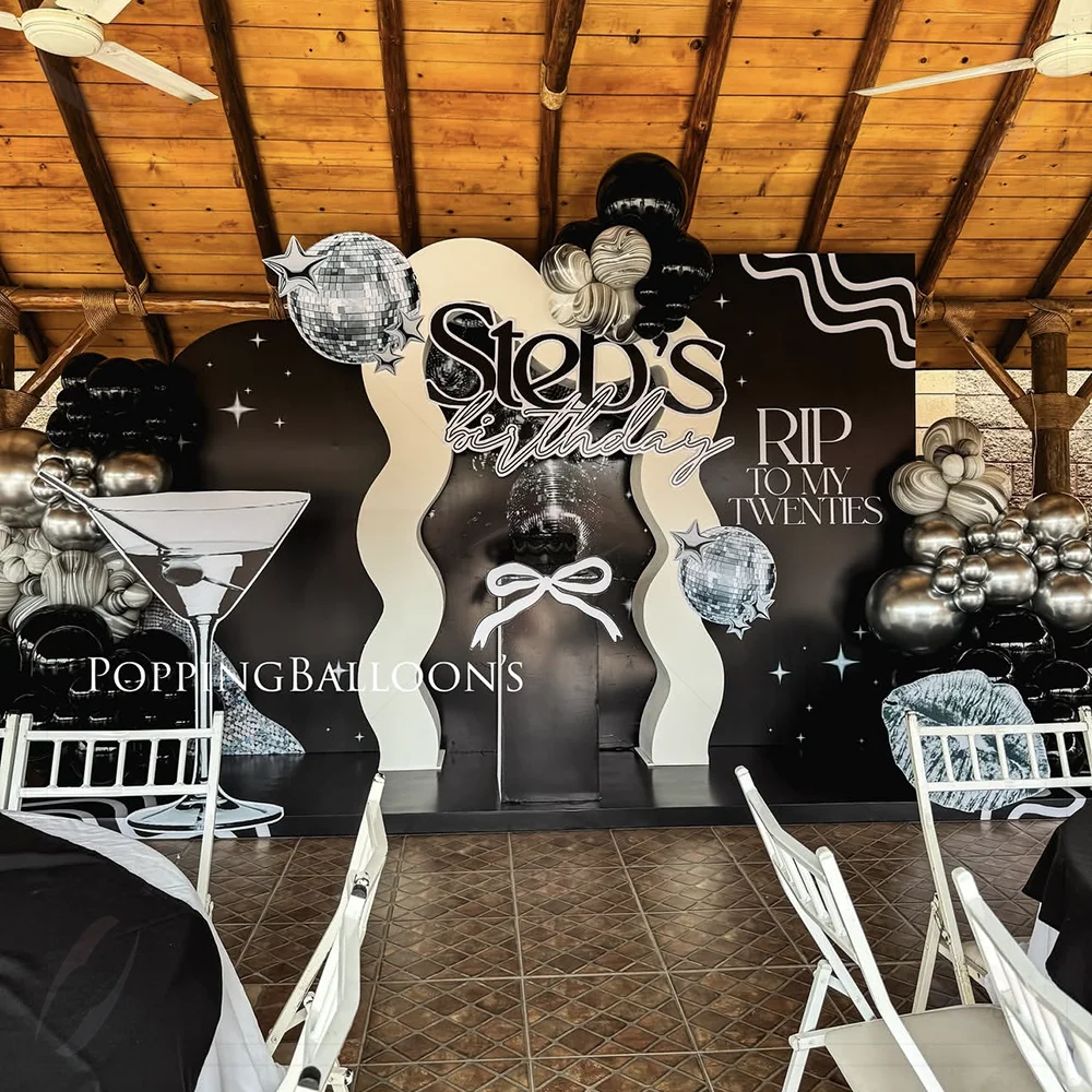 

FSDKX Luxury Wedding Decoration Arch 3D PVC Ripple Backdrop for Stage Decoration Wedding Party Birthday Event Supplies