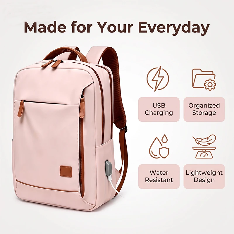 business-commute-laptop-backpack-nylon-adjustable-shoulder-strap-wet-dry-separation-multi-compartment-for-daily-travel-storage