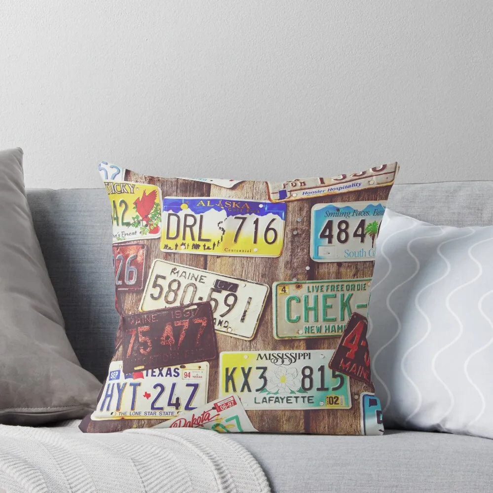 License Plates Throw Pillow Pillowcase Cushions For Children Ornamental Pillow Pillows Aesthetic pillow