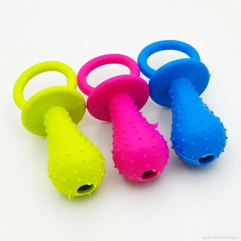 Rubber Pacifier for Pet Toys Dog Cat Puppy Chew Toys with Bell Sound Inside Pet Toy Rubber Bite Random Color New Pet Products