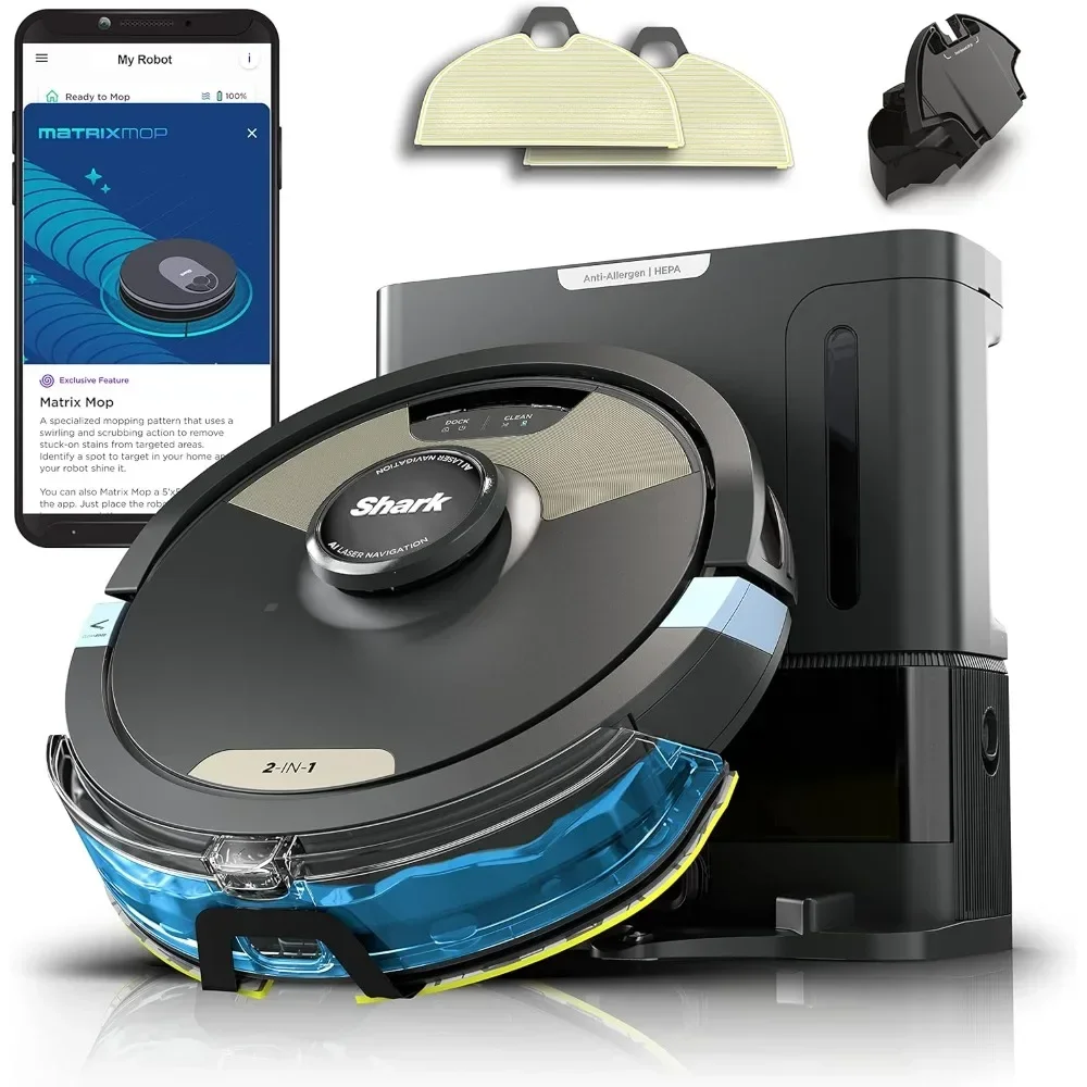 

Plus 2in1 Robot Vacuum & Mop with Sonic Mopping, Matrix Clean, Home Mapping, HEPA Bagless Self Empty Base, CleanEdg