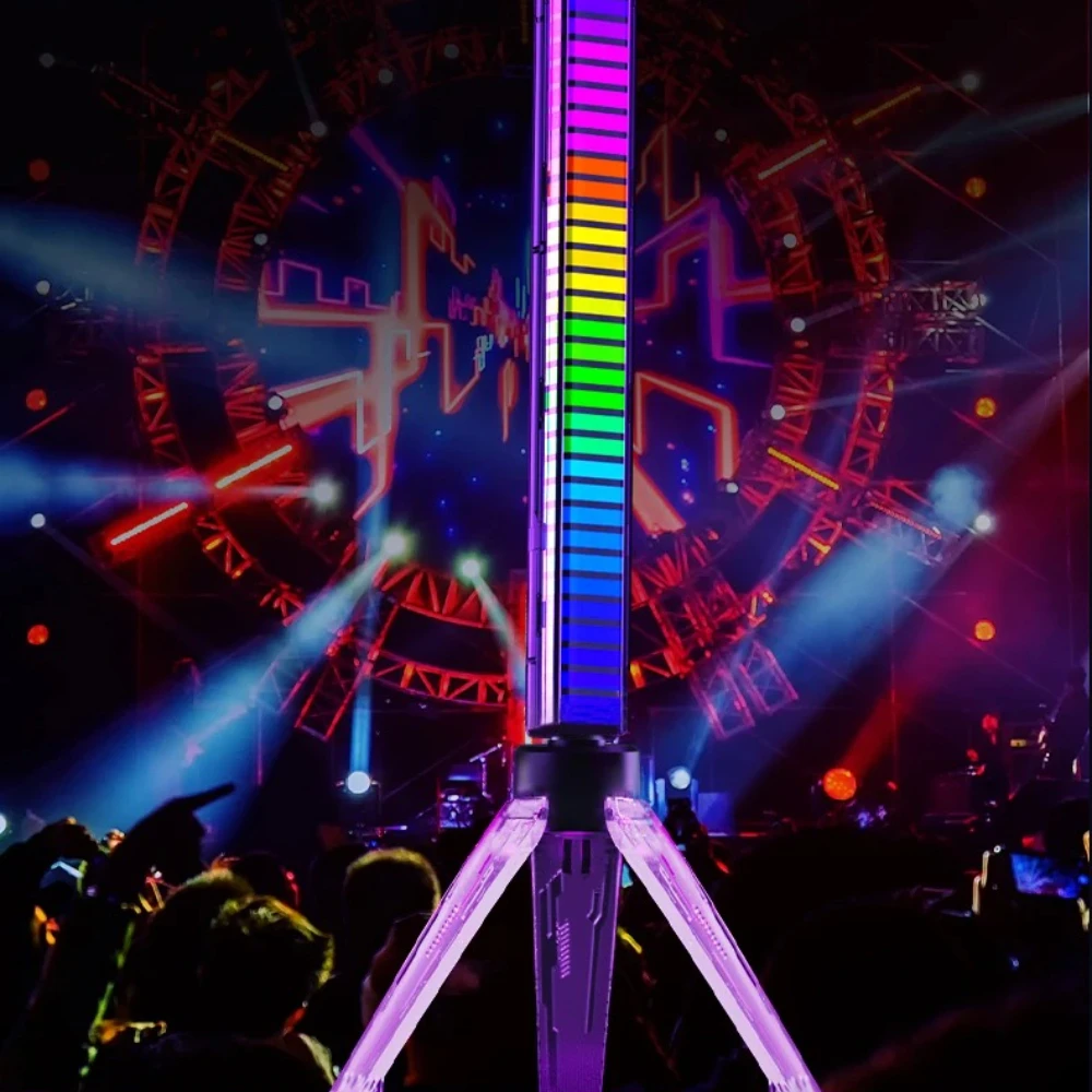 جديد ثلاثية الأبعاد لاقط أضواء الصوت RGB التحكم الصوتي ضوء لاقط إيقاع ضوء المزاج مصباح لسيارة استوديو المنزل مع قوس مضيئة