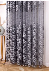 Modern Curtains for Living Dining Room Bedroom Light Luxury Light-transmitting Impervious Embossed Embroidery Window Tulle