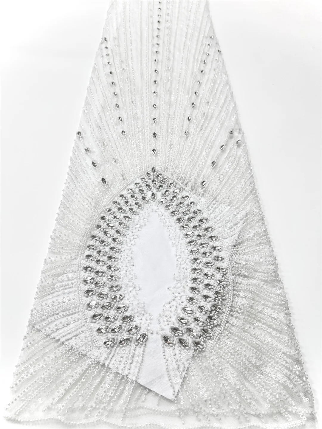 

Luxury African Heavy Beaded 2026 High Quality Nigerian With Sequins Stones Lace French Tulle Lace Fabric For Party Dress Sewing