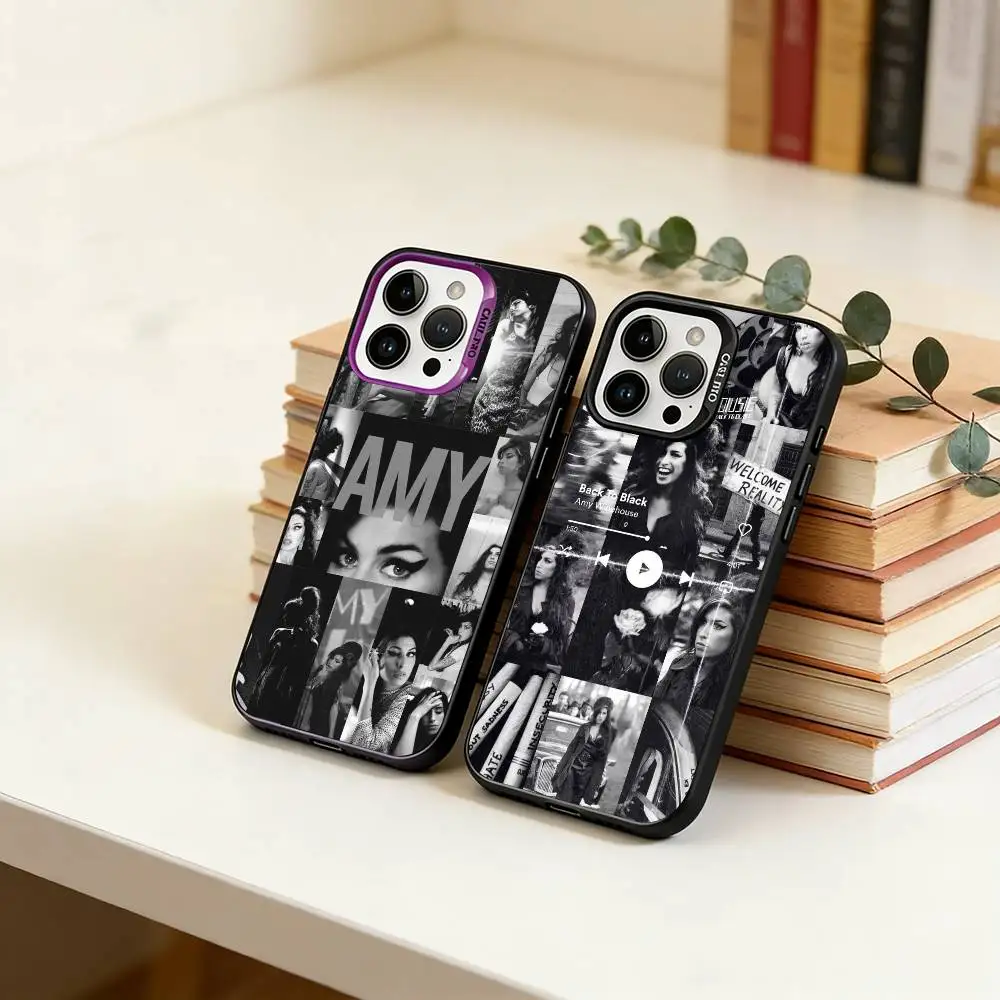 

Y2K A-Amy Winehouse Phone Case For iPhone 17,16,15,14,13,12,11 Plus,Pro Max,XS,Colorful Silver Phone case Funda Cover