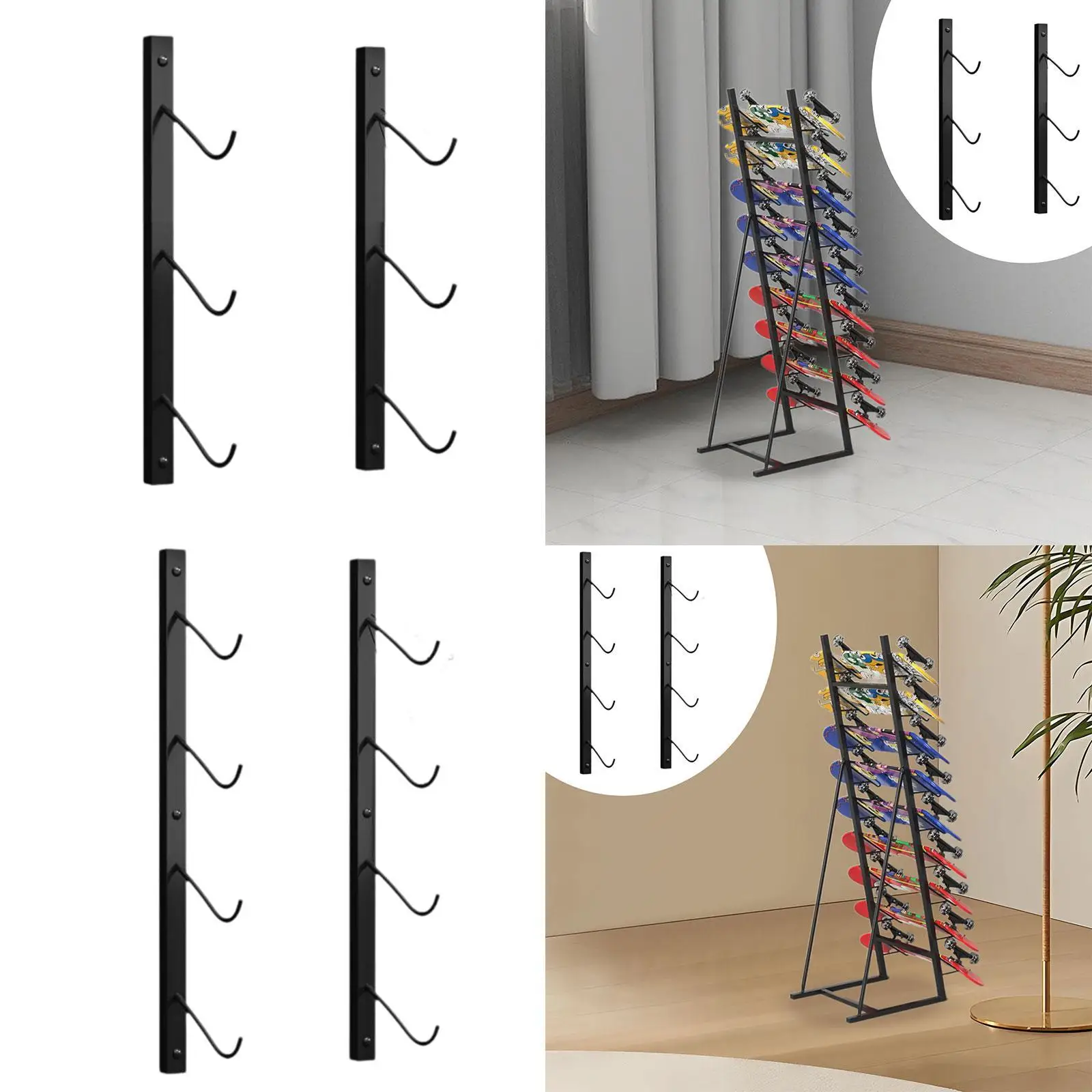 

Горизонтальная стойка для лонгборда из железного материала, настенное крепление для скейтборда, экономия места для дома, гаража, офиса