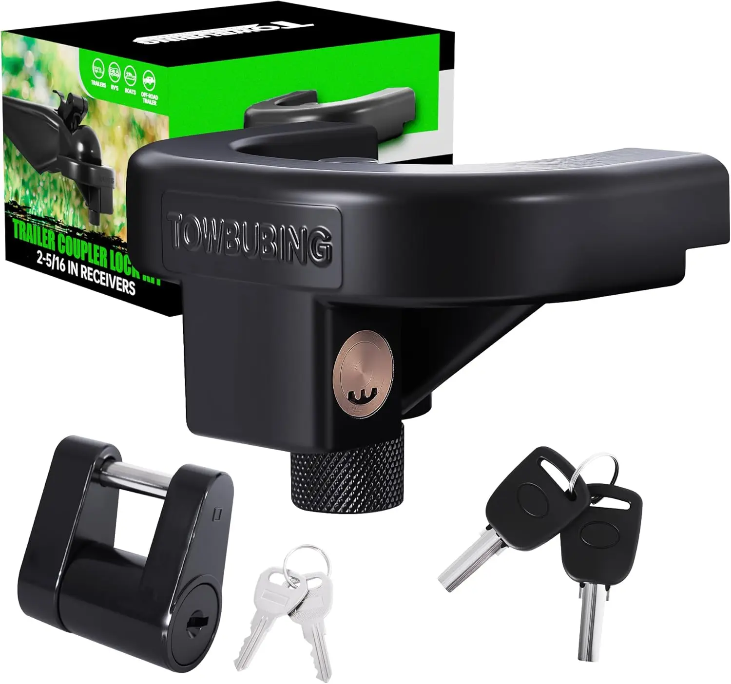 

Усиленный противоугонный комплект замков для прицепного устройства 2 дюйма - замки для фаркопа для автодомов, кемперов, лодок, караванов