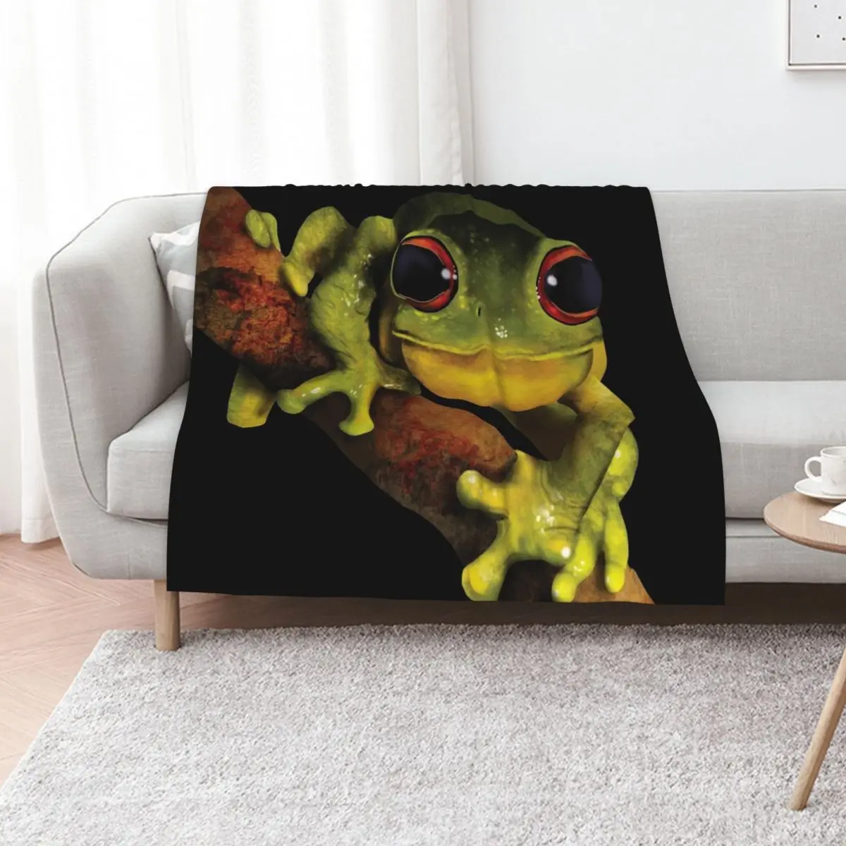 Red-eyed Tree Frog Throw Blanket valentine gift ideas Warm Soft Plaid Plaid on the sofa Hairy blankets ands Blankets