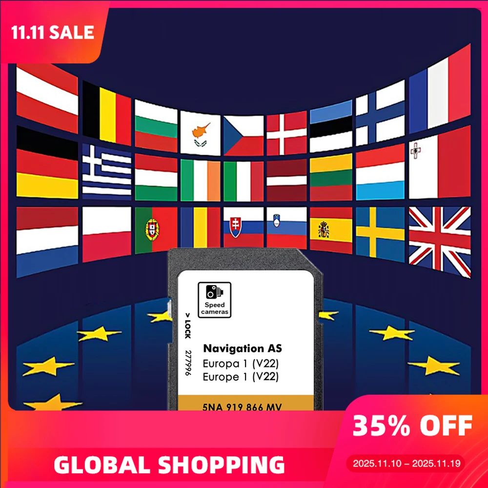 

Original for VW Navi Navigation Data V22 Europa AS Update SD Card for Discover Media 2025 with Free Anti Fog Flim