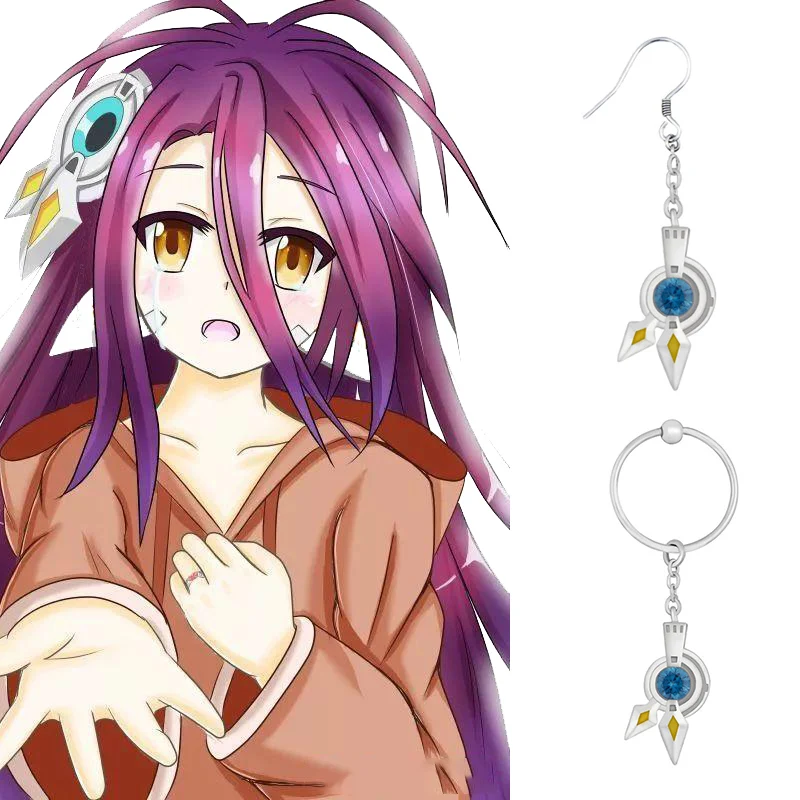 No Game No Life Schwi Dola 925 Sterling Silver Earring Ear Clip Anime Cosplay Props Jewelry Women Girls Ear Studs Birthday Gift