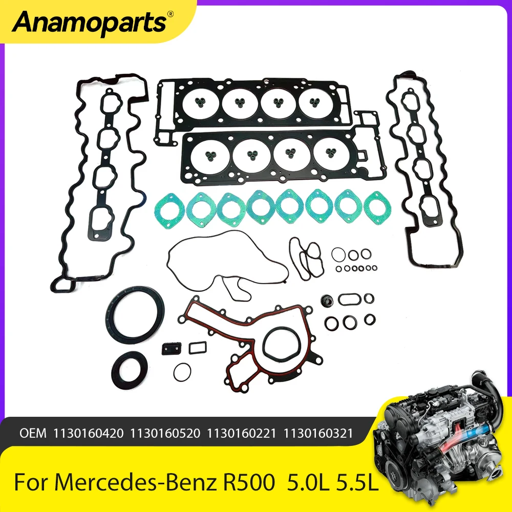 Engine Parts Cylinder Head Full Gasket Repair Kit Fit 5.0 5.5 L For 99-11 Mercedes-Benz M113 R500 E500 5.0L 5.5L OEM 1130160420