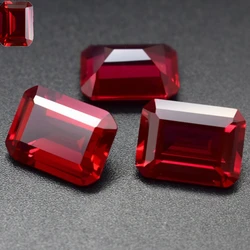 Natural Ruby Emerald Cut 10x14mm 10.50 Cts Sri-Lanka VVS Make Jewelry Diy Pigeon Blood Red GemStone of Jewelry