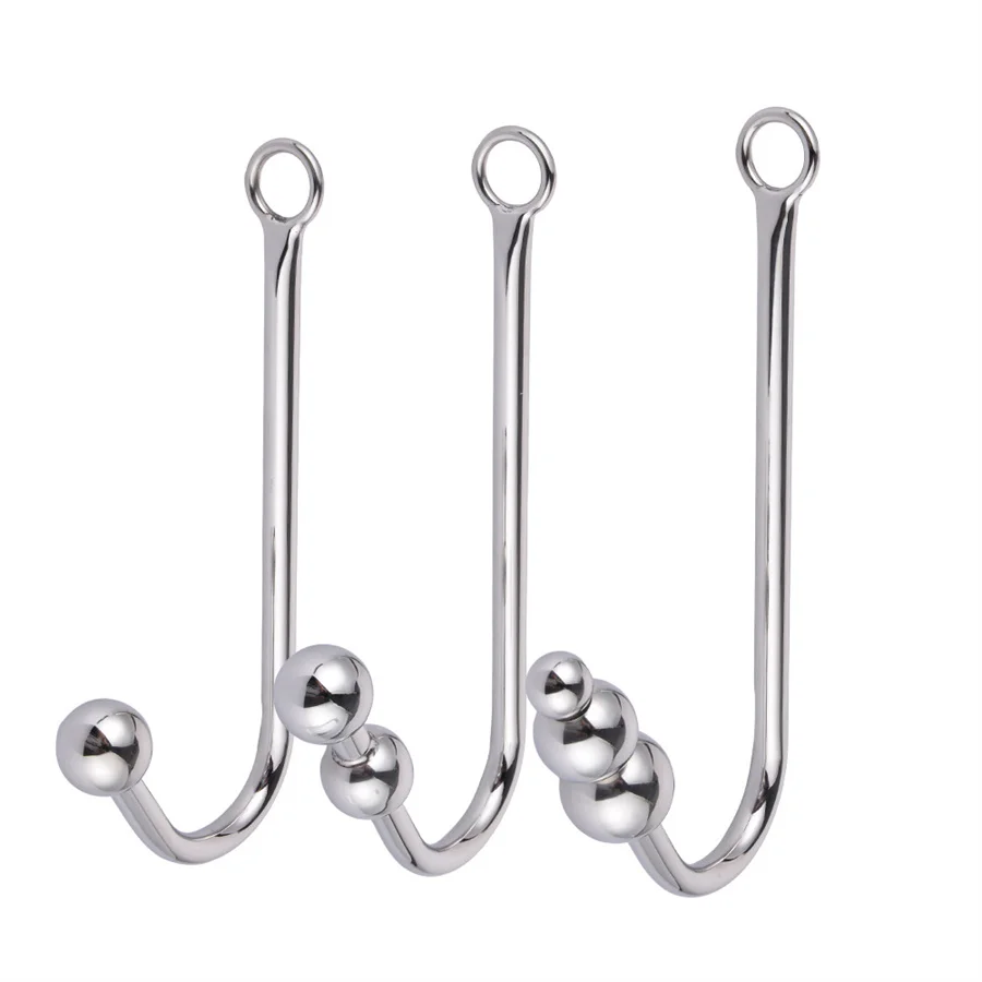 Sexy Hook Stainless Steel Anal Beads Butt Plug Prostate Massager Anus Dilator Metal Anal Plug With Ball Sex Toys For Women Men