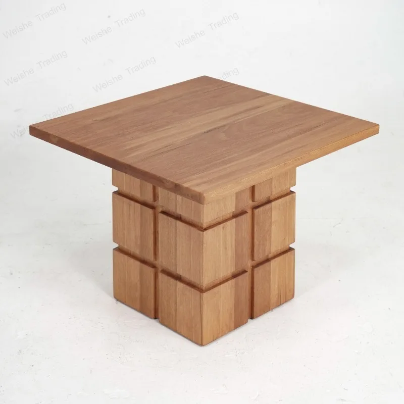 Maple chocolate coffee table medieval light luxury solid wood modern simple living room square side table