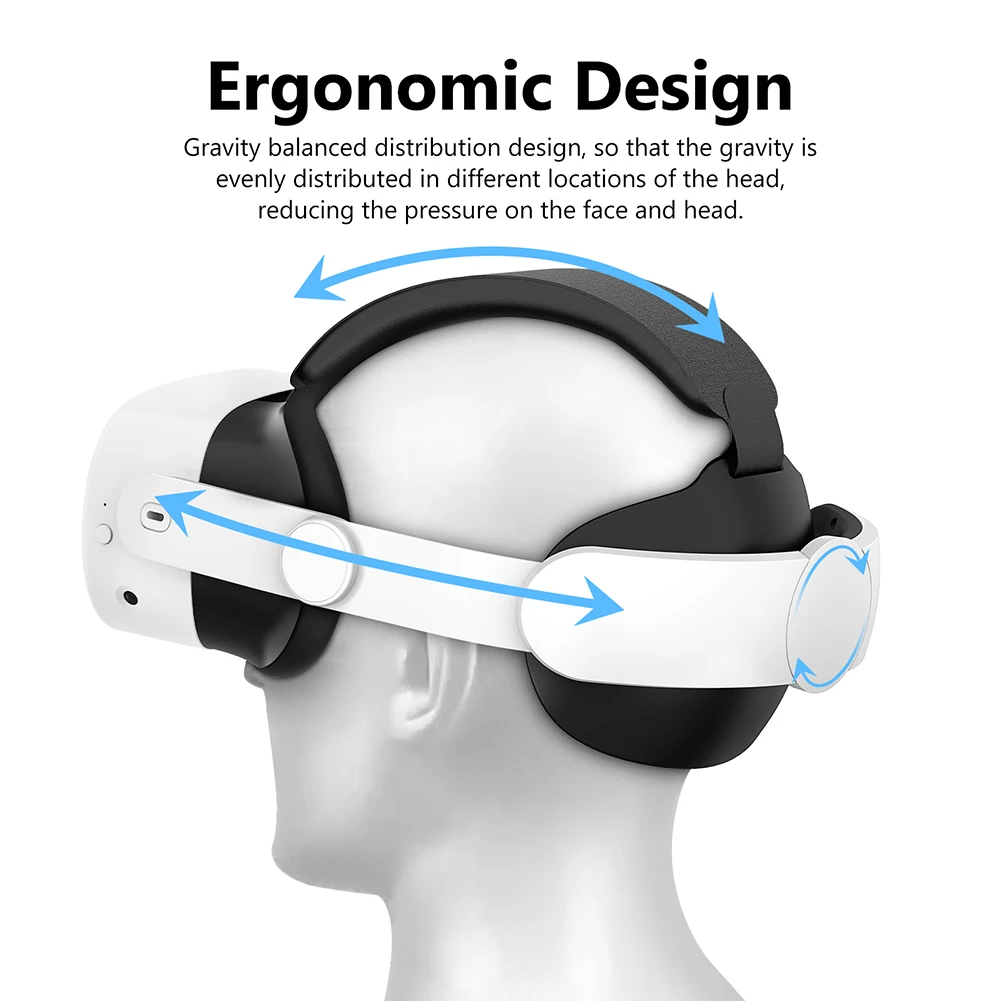 Cabeça ajustável Strap para VR Headset, VR Acessórios, Reduzir a Pressão Substituição, Elite Strap