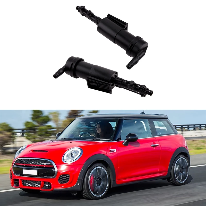 2Pcs Headlight Washer Pump Nozzle Left & Right Fit For Mini Cooper R50 R53 R52 61677147047 61677147046