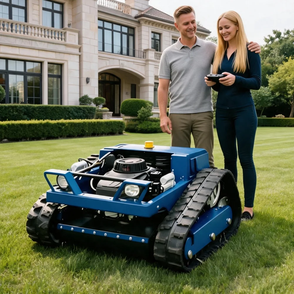 High Efficiency Remote Control Mower 500mm Cutting Width Tracked Lawn Trimmer Zero Turn All-Terrain CE Certified Garden Use
