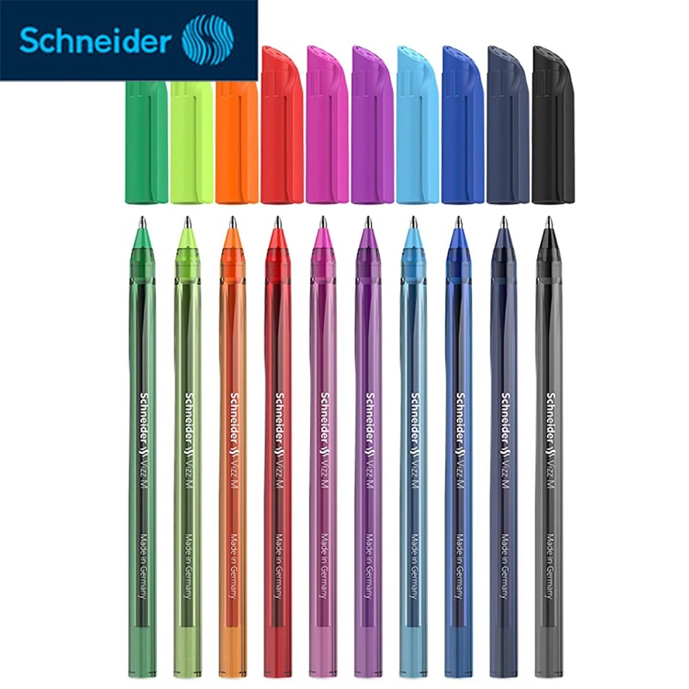 

10pcs German Schneider Color Ballpoint Pen Handbook Key Marker Vizz Medium Oil Pen Juice Pen Quick-drying Art Stationery