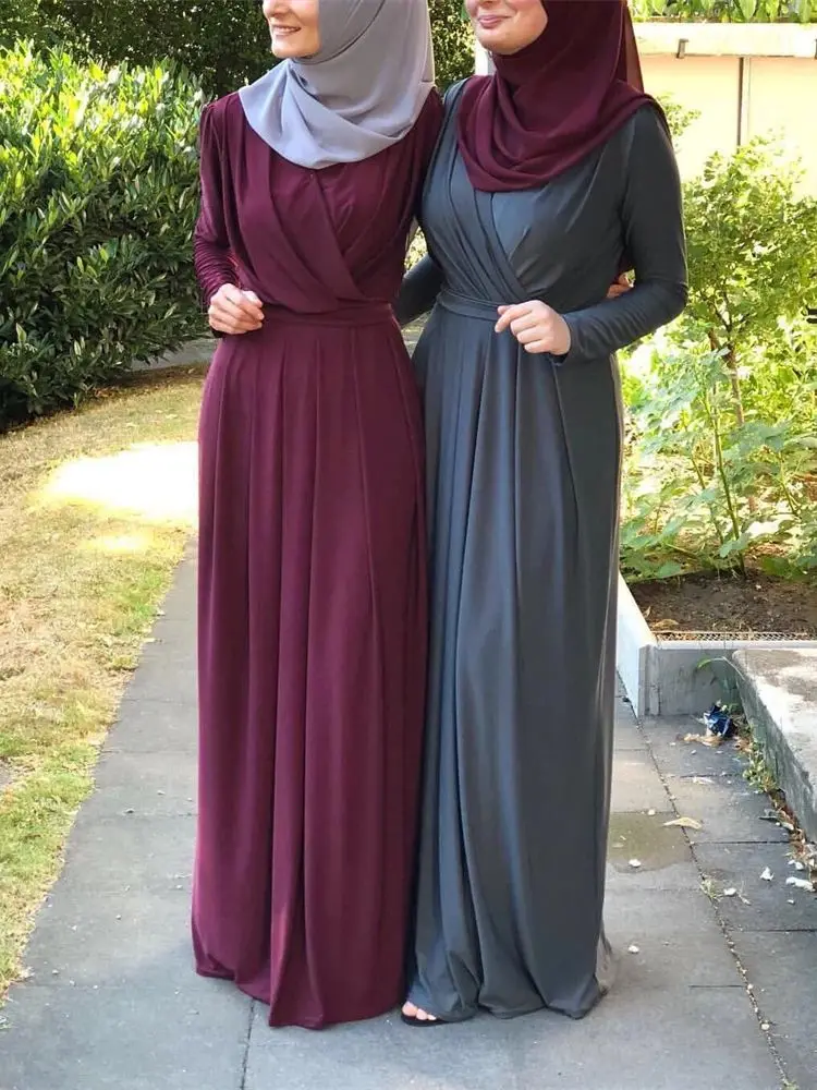 

Ramadan Eid Dark Blue Abaya Dubai Turkey Muslim Long Dress Kaftan Islam Abayas African Dresses For Women Robe Femme Musulmane