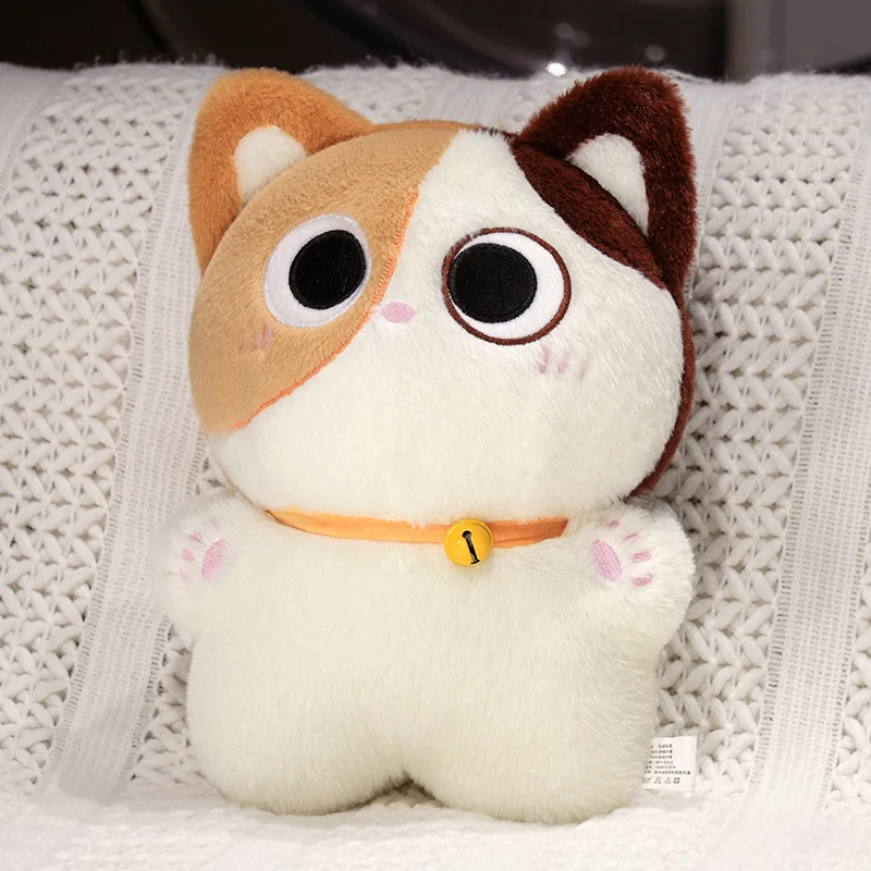 40 سنتيمتر لطيف الكرتون جرس القط أفخم دمية سيامي القط دوول أسود برتقالي القط محشوة مخدة ناعمة وسادة ل أريكة ديكور المنزل