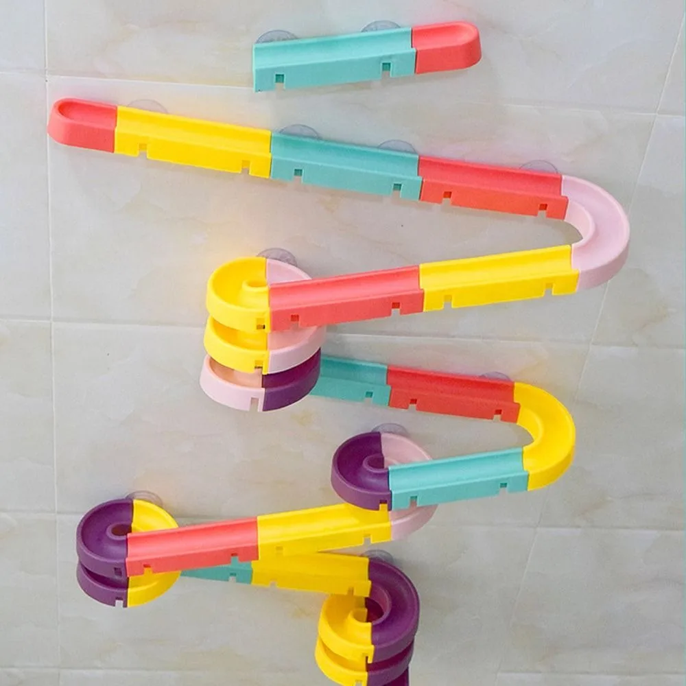 

Cute Baby Assembling Track Slide Colorful Plastic Track Slide Suction Cup Toys DIY Funny Duck Water Toys for Children Bathtub