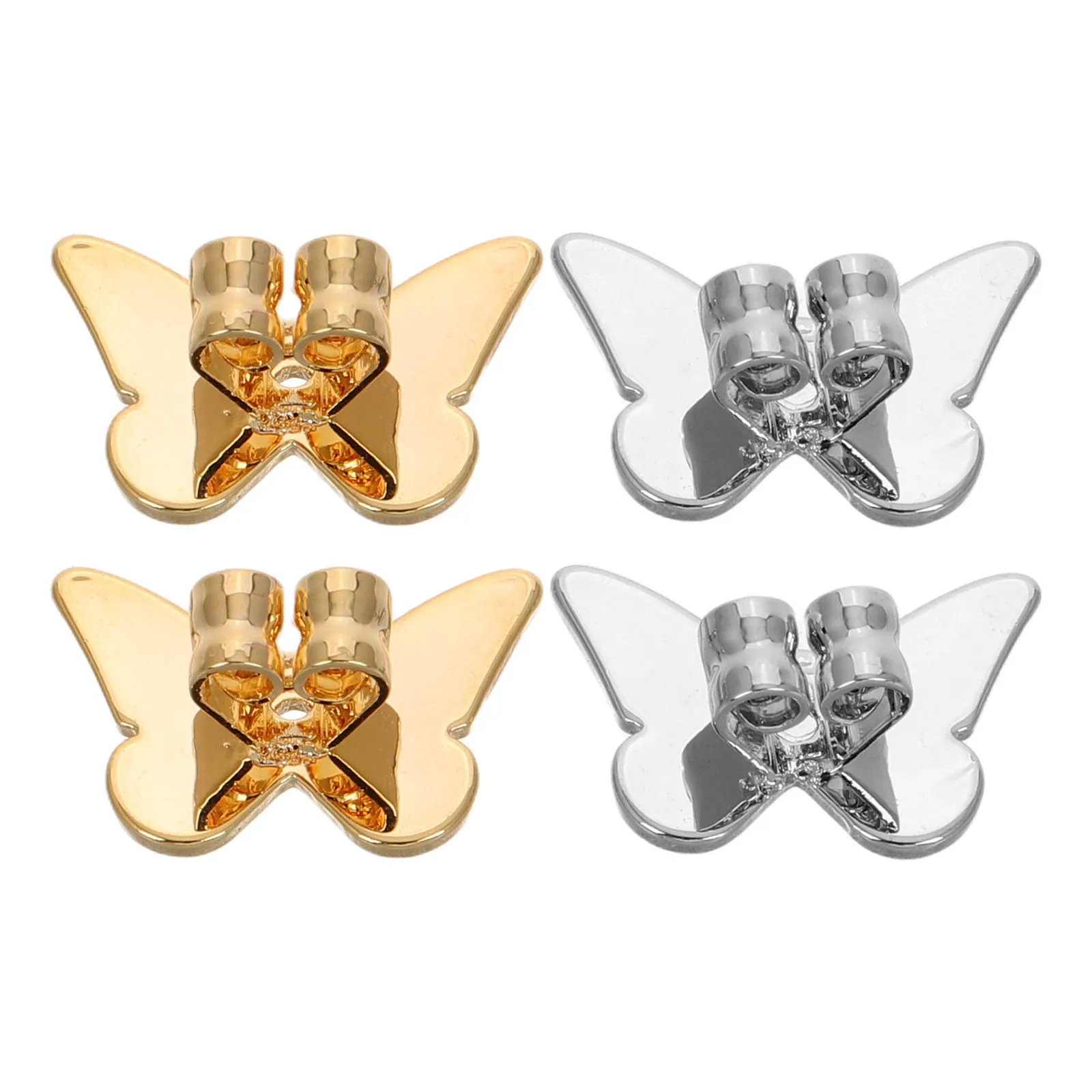 4Pcs Copper Butterfly Earring Backs Earlobe Lifters Secure Earring Stopper Replacement for Pierced Earrings Daily Wear Wedding