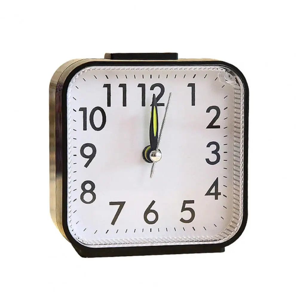 Nightlight Alarm Clock Silent Non-ticking Alarm Clock with Display Battery Powered Bedside Clock Nightlight Function for Heavy