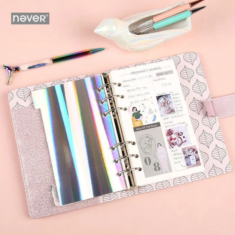 Never Yiwi bird Planner Cash Envelope Savings Money 6 Holes Binder for Financial Management A6 PU Loose-leaf Notebook Binder