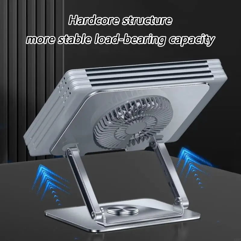 

Портативная складная подставка для ноутбука с охлаждающим вентилятором, регулируемой высотой и поворотом на 360 градусов для от