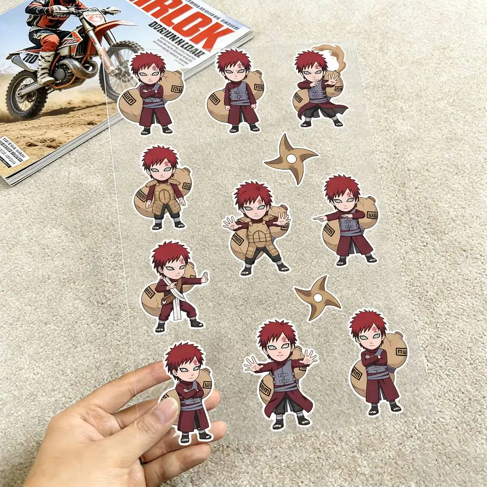 Anime Naruto G-Gaara Reflective motorcycle stickers, 3M safety warning at night in the dark scooter helmets