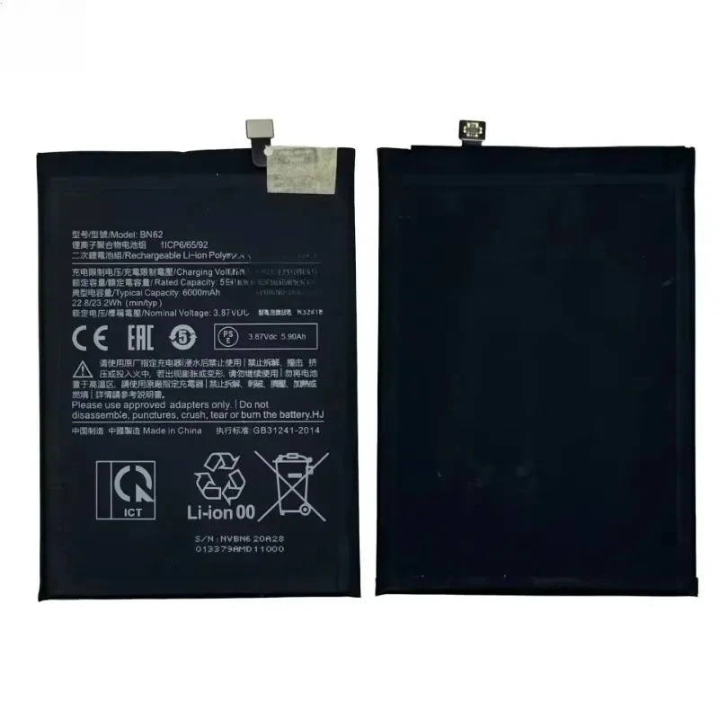 Batería de repuesto BN46 BM4J BN62 BN53 BN5A BM57 BM5T(A) para Xiaomi Redmi Hongmi Note 8 9 10 Pro 8Pro 9Pro 10Pro 6