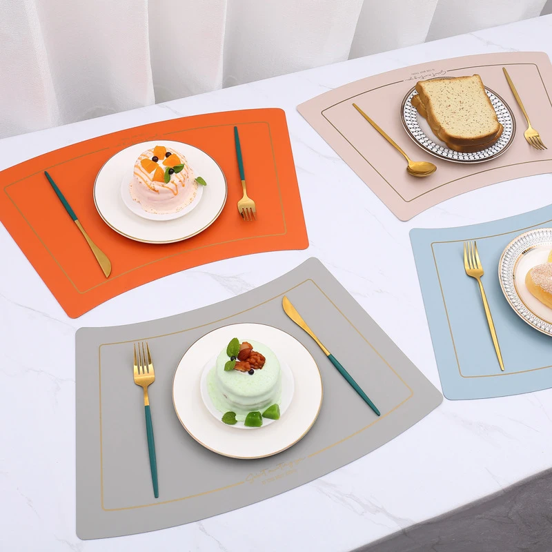 European-style household leather placemats for restaurants and dining rooms, oil-proof, water-resistant, heat-insulating