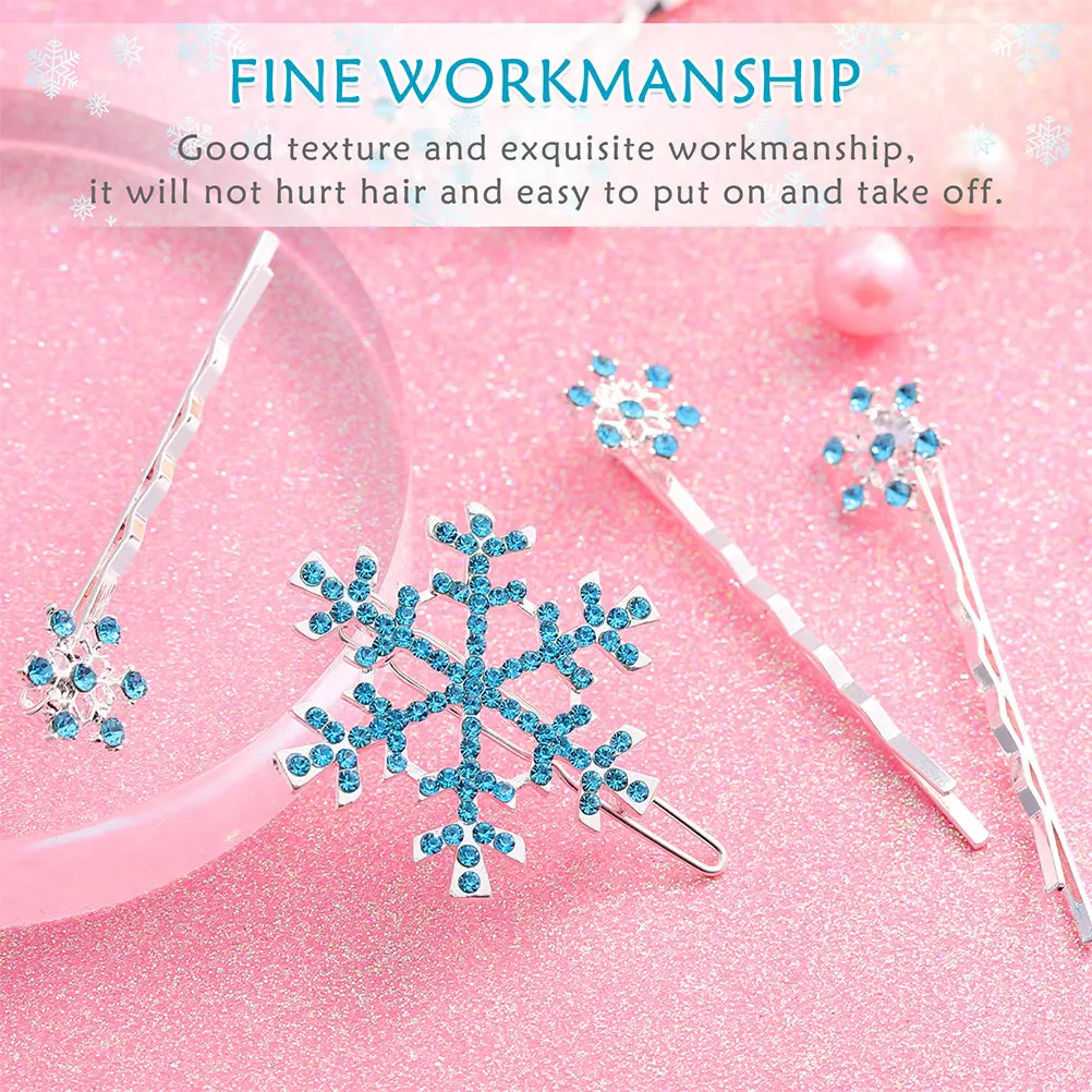 18pcs Rhinestone Snowflake Hair Clips for Women – Alloy Barrettes & Hairpins for Daily Wear